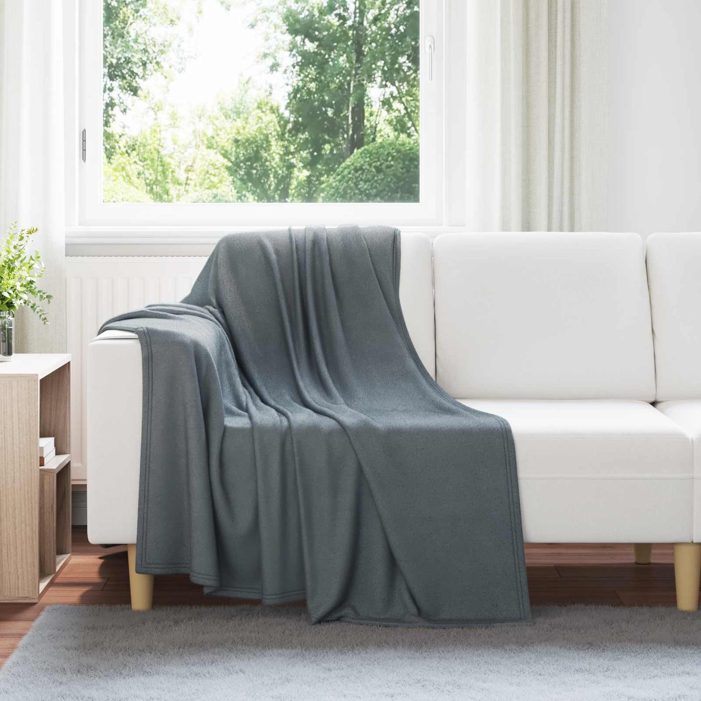Coperte da Pile 24 pcs Grigio scuro 170 x 130 cm Panno
