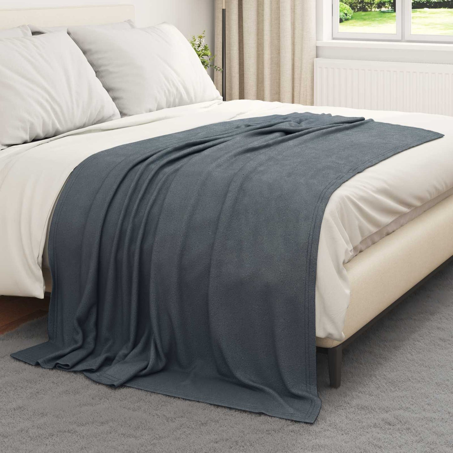 Coperte da Pile 24 pcs Grigio scuro 200 x 150 cm Panno