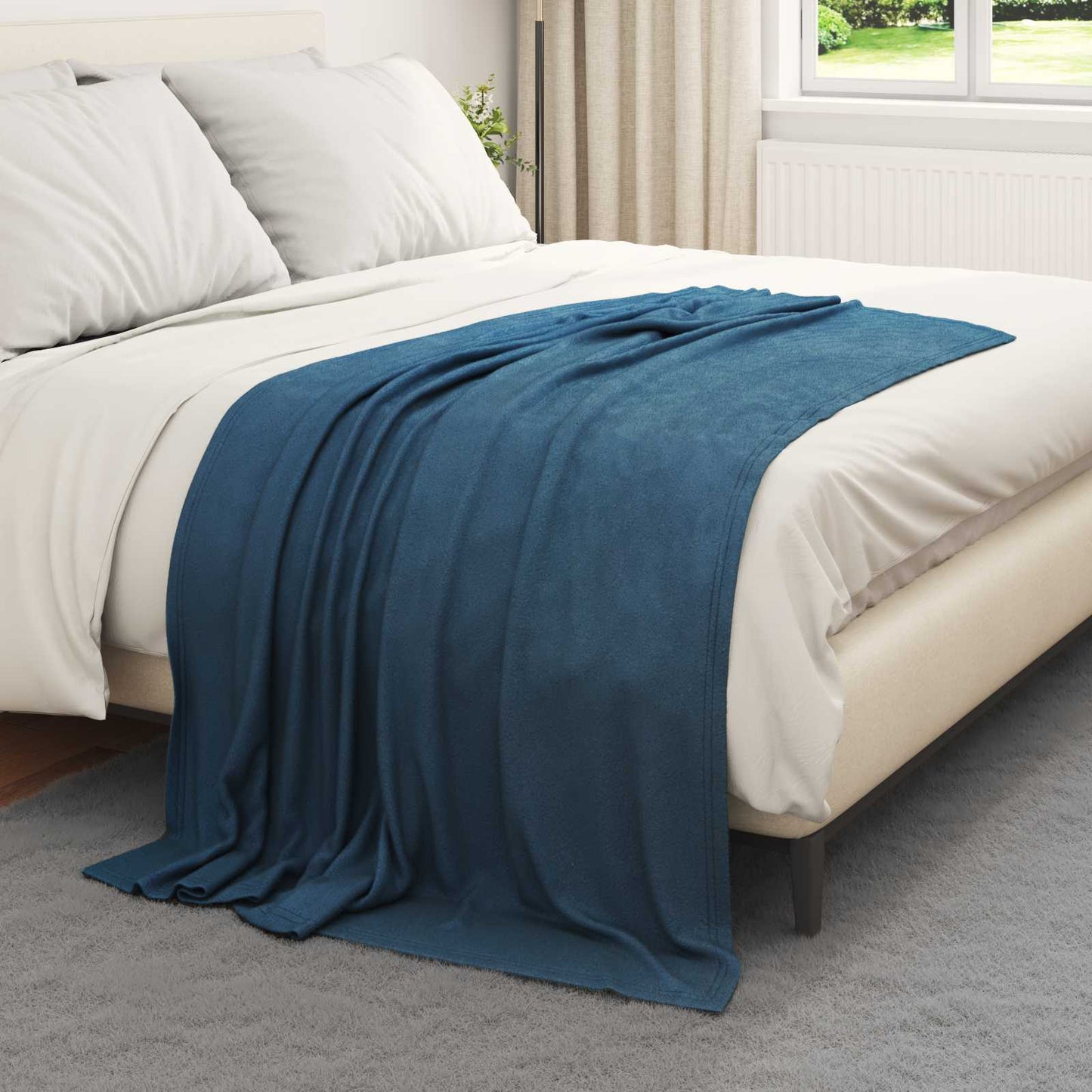 Coperte da Pile 24 pcs Blu navy 170 x 130 cm Panno