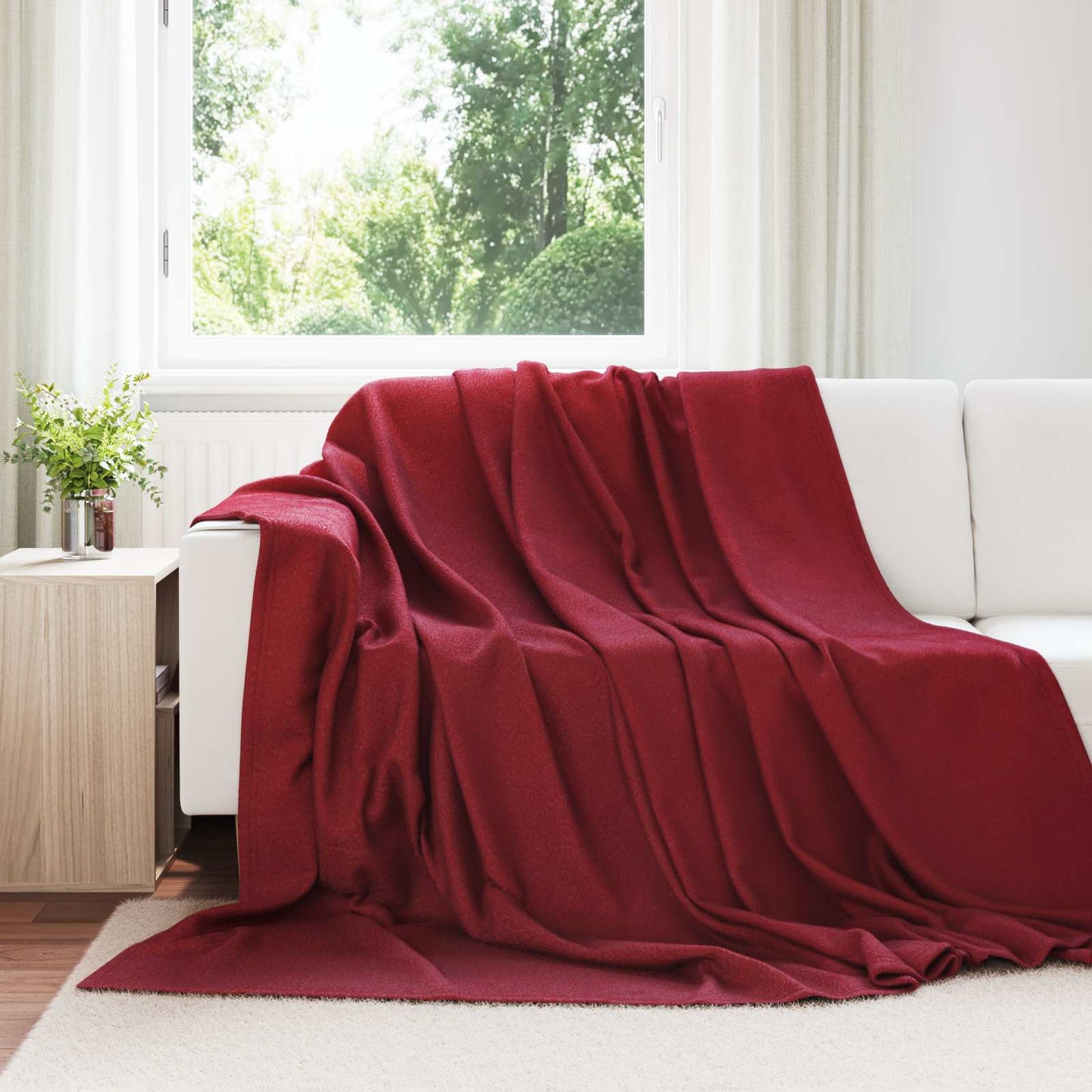 Coperte da Pile 24 pcs Rosso Bordeaux 270 x 240 cm Panno