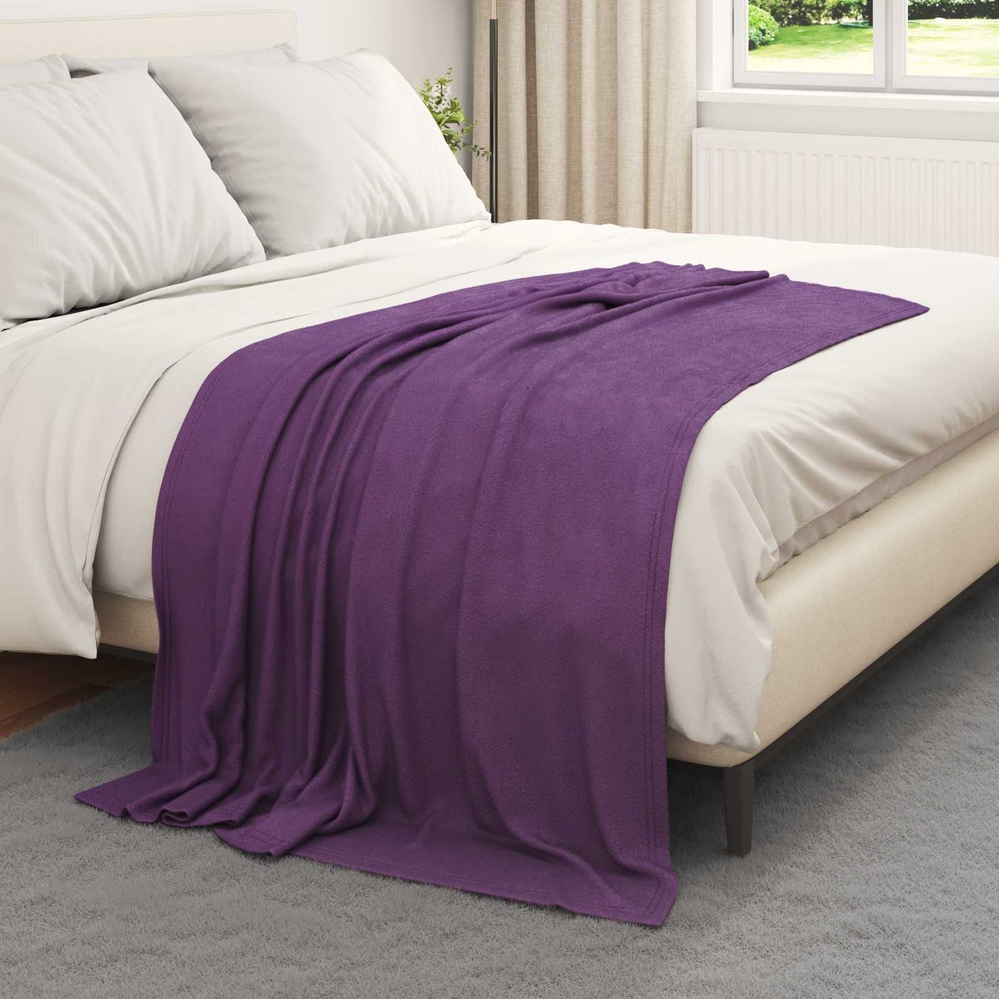Coperte da Pile 24 pcs Viola 170 x 130 cm Panno