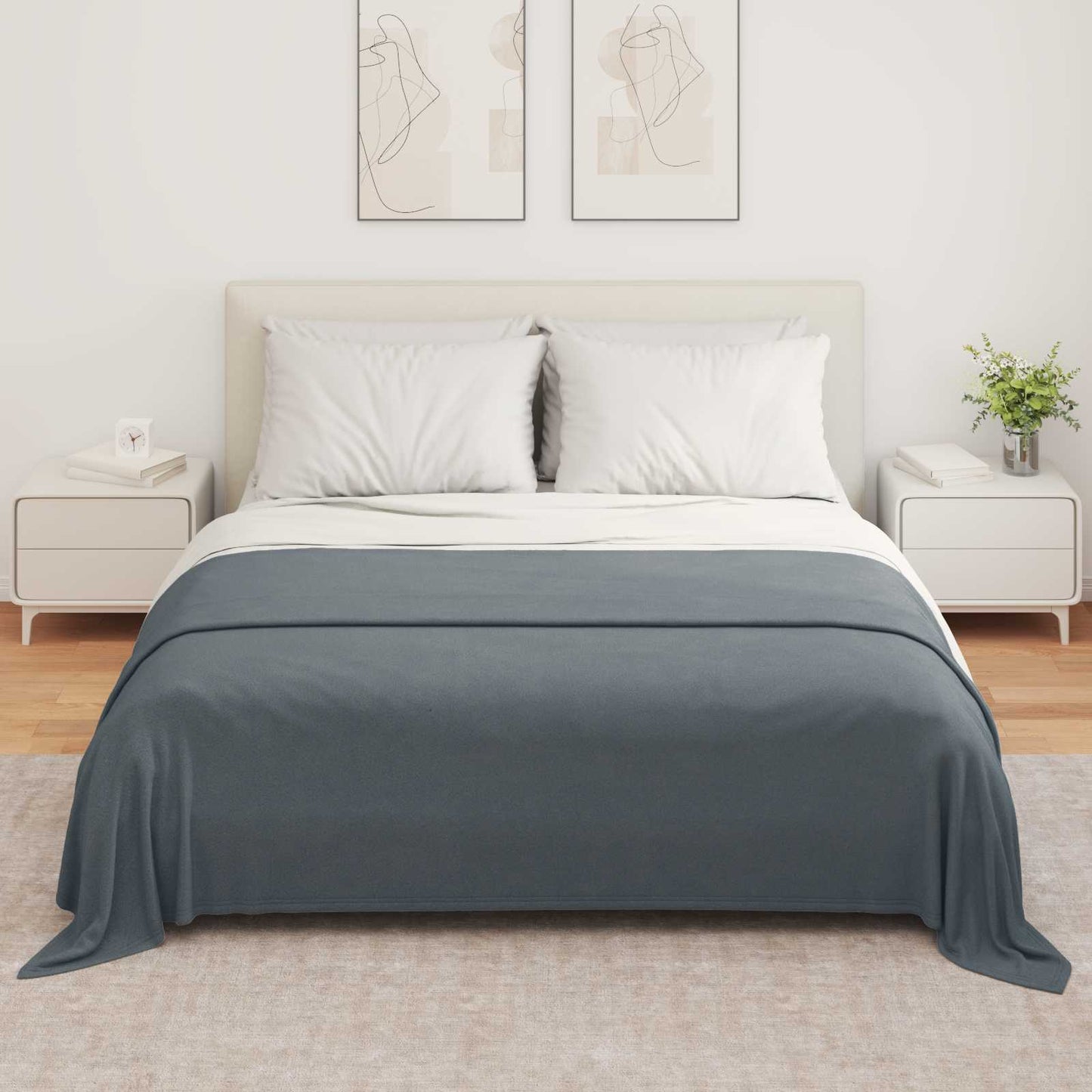 Coperta Grigio scuro 280 x 210 cm Panno