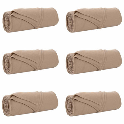 Coperte da Pile 6 pcs Cammello 350 x 270 cm Panno