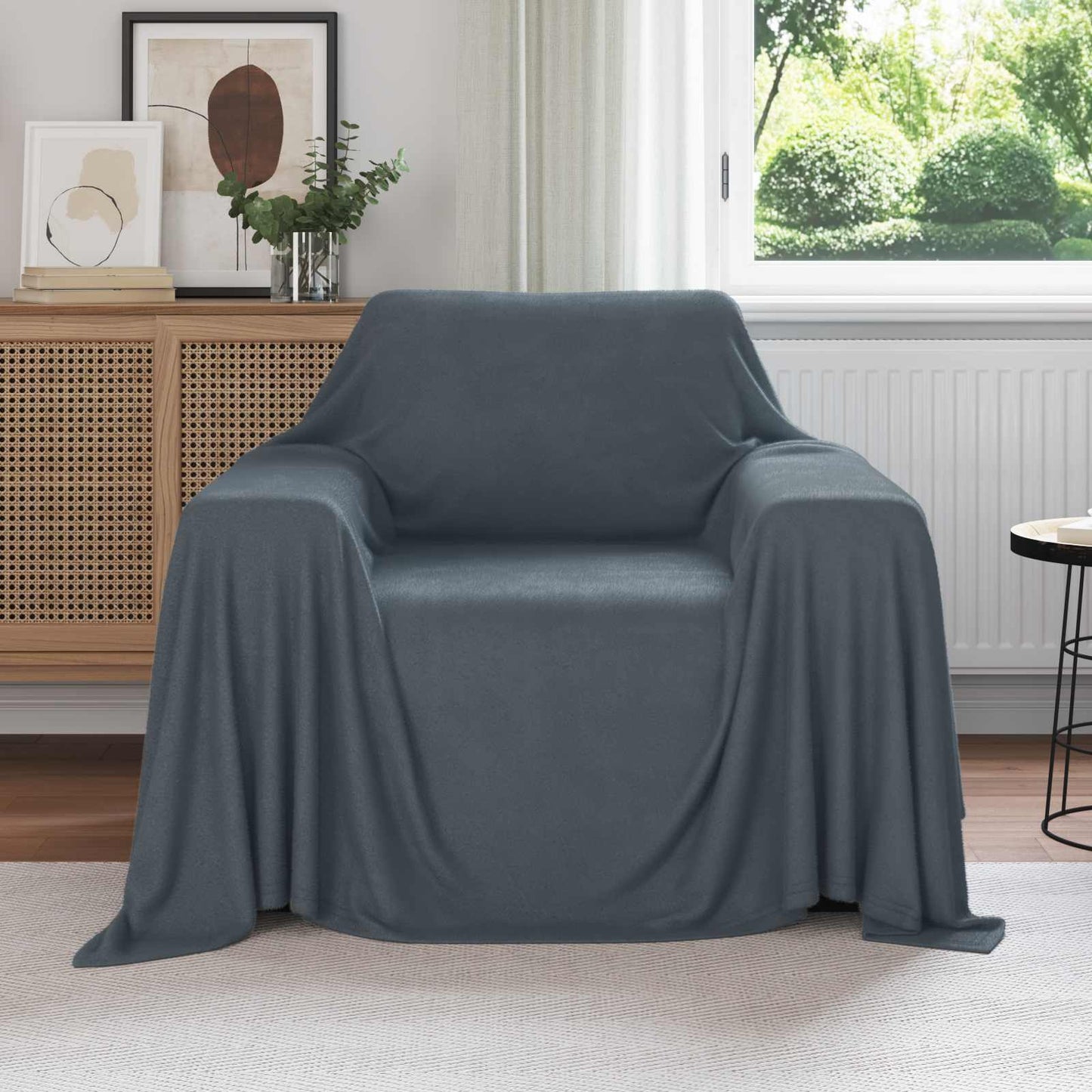 Coperte da Pile 6 pcs Grigio scuro 210 x 140 cm Panno
