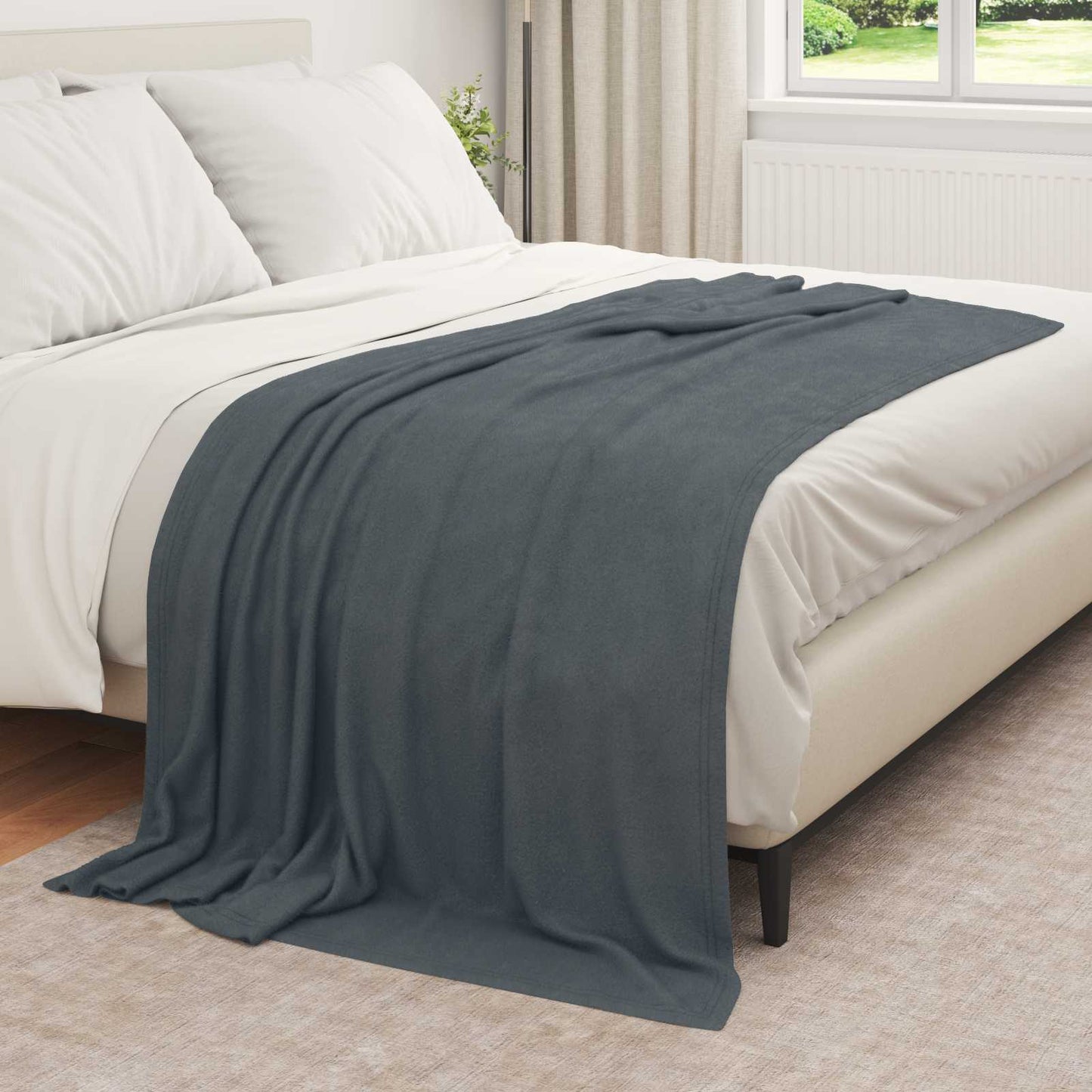 Coperte da Pile 6 pcs Grigio scuro 210 x 140 cm Panno