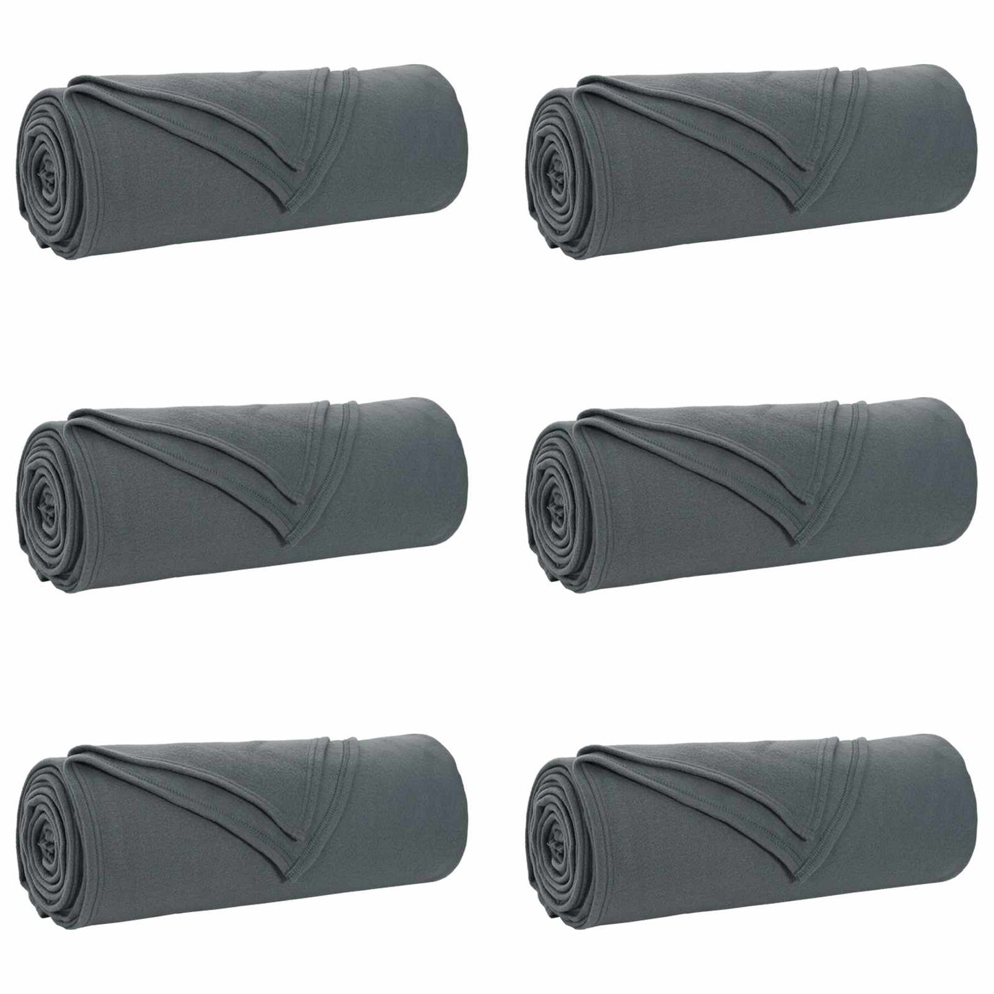 Coperte da Pile 6 pcs Grigio scuro 280 x 210 cm Panno