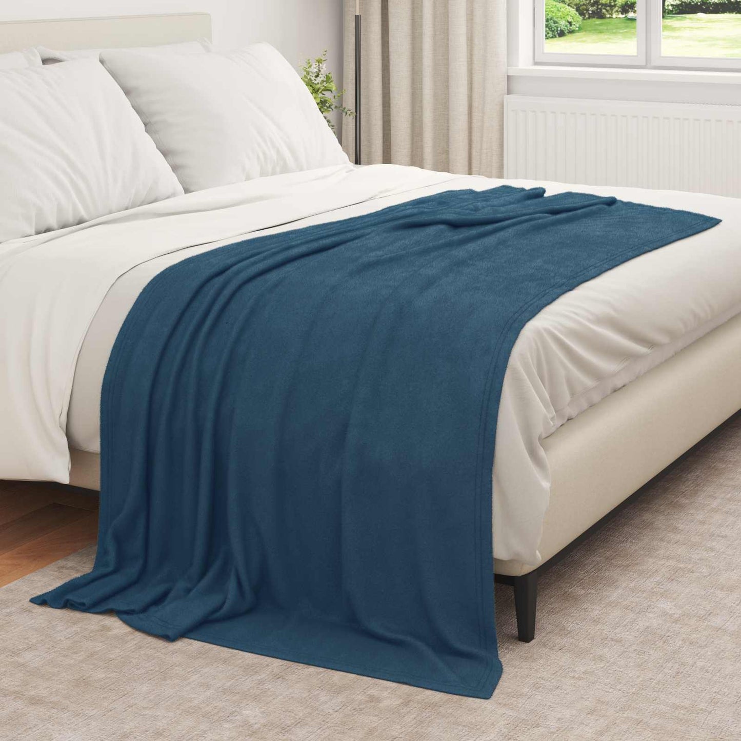 Coperte da Pile 6 pcs Blu navy 210 x 140 cm Panno | homemem39