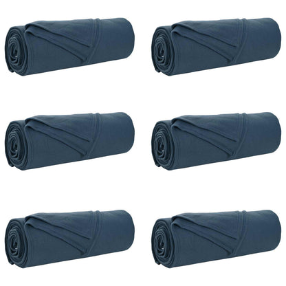 Coperte da Pile 6 pcs Blu navy 210 x 140 cm Panno | homemem39