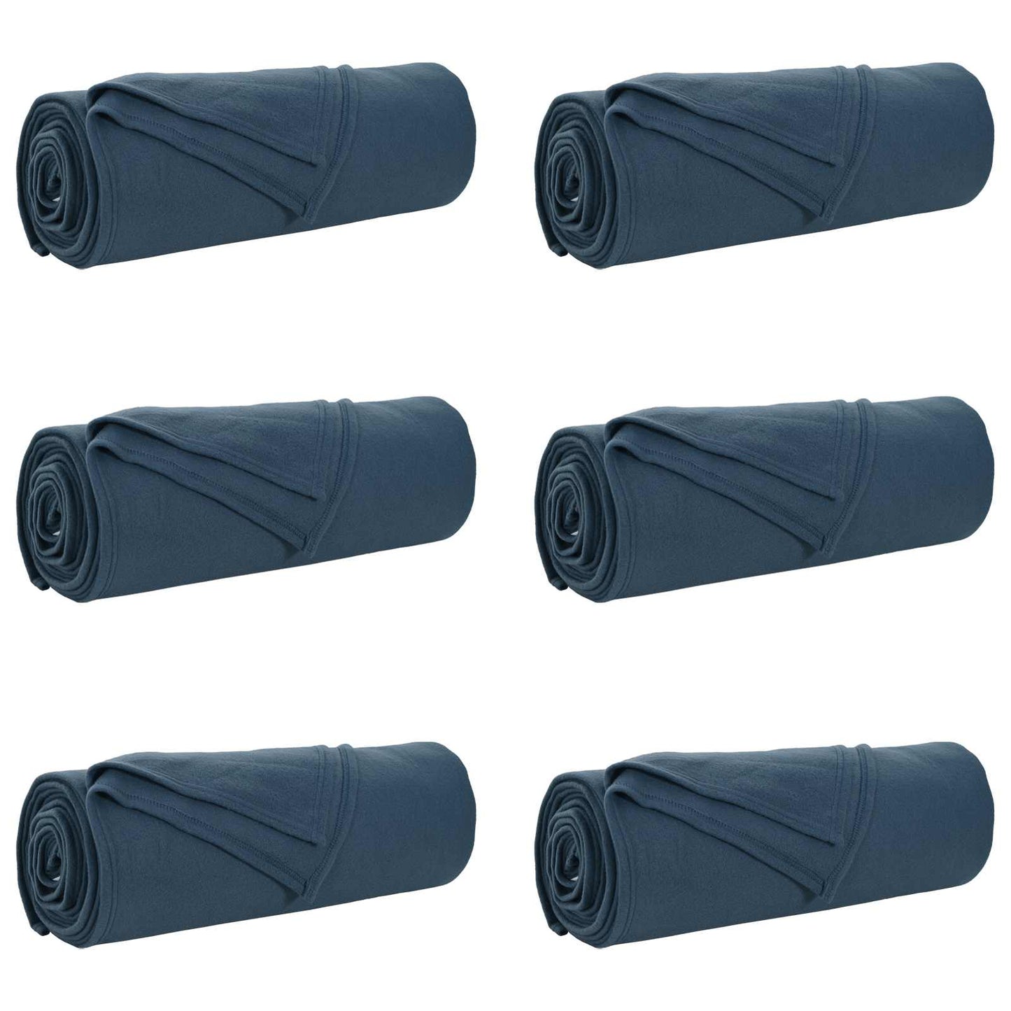 Coperte da Pile 6 pcs Blu navy 350 x 270 cm Panno | homemem39