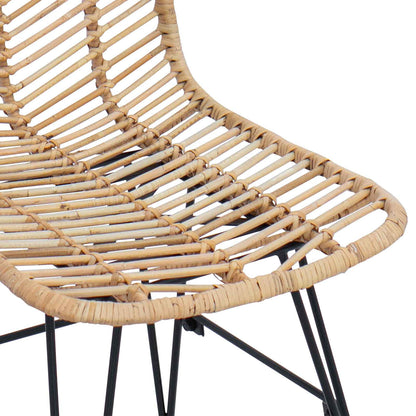 Sedia da Bar 2 pcs 44,5 x 54,5 x 97,5 cm Rattan e Ferro