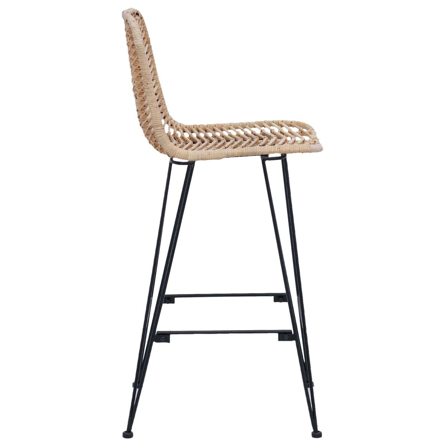 Sedia da Bar 2 pcs 44 x 52 x 111 cm Rattan e Ferro