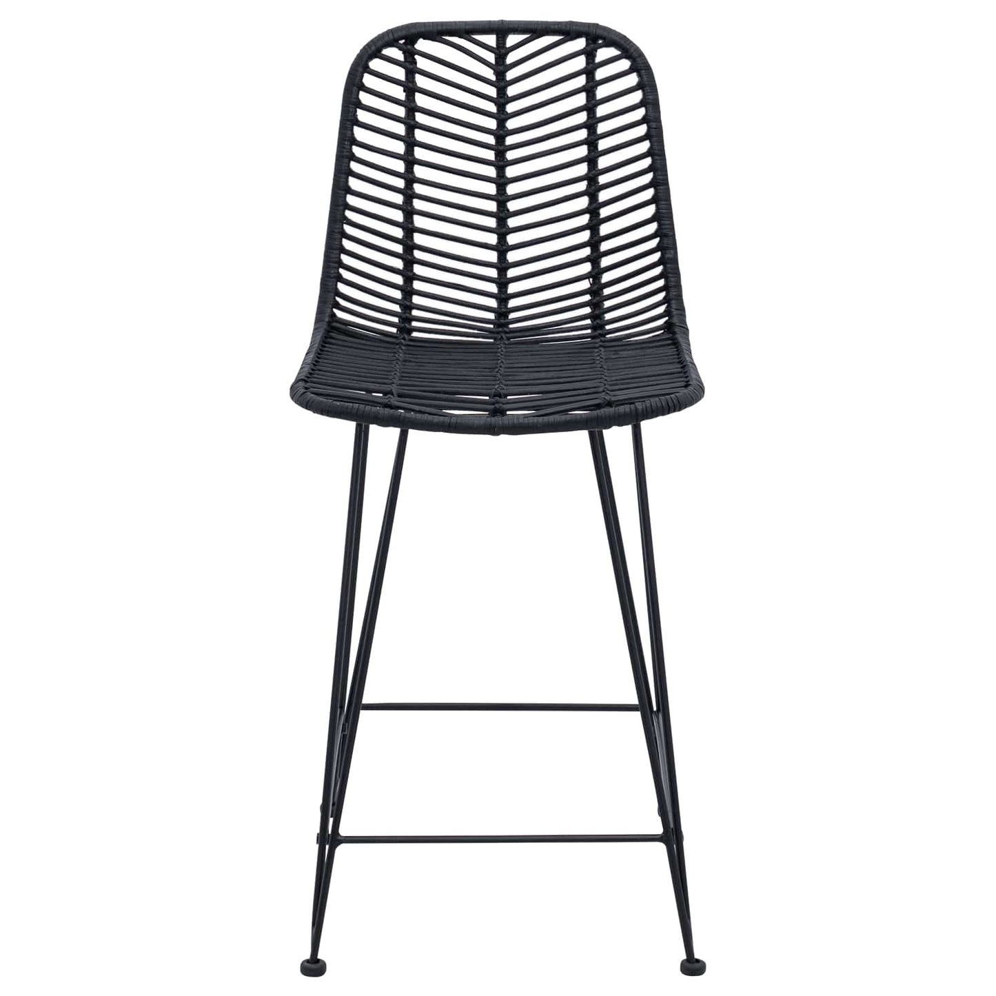 Sedia da Bar 2 pcs 44,5 x 54,5 x 97,5 cm Rattan e Ferro