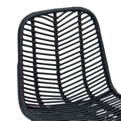 Sedia da Bar 2 pcs 44 x 52 x 111 cm Rattan e Ferro