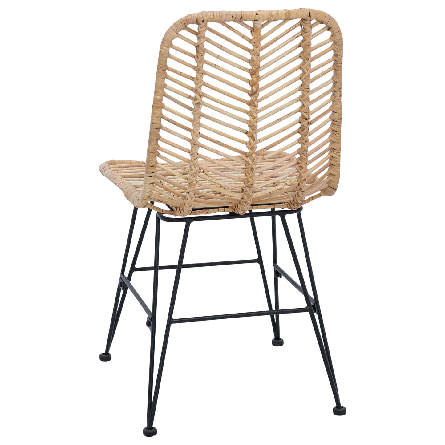 Sedia da pranzo 2 pcs Naturale 44 x 47 x 85 cm Rattan e Ferro