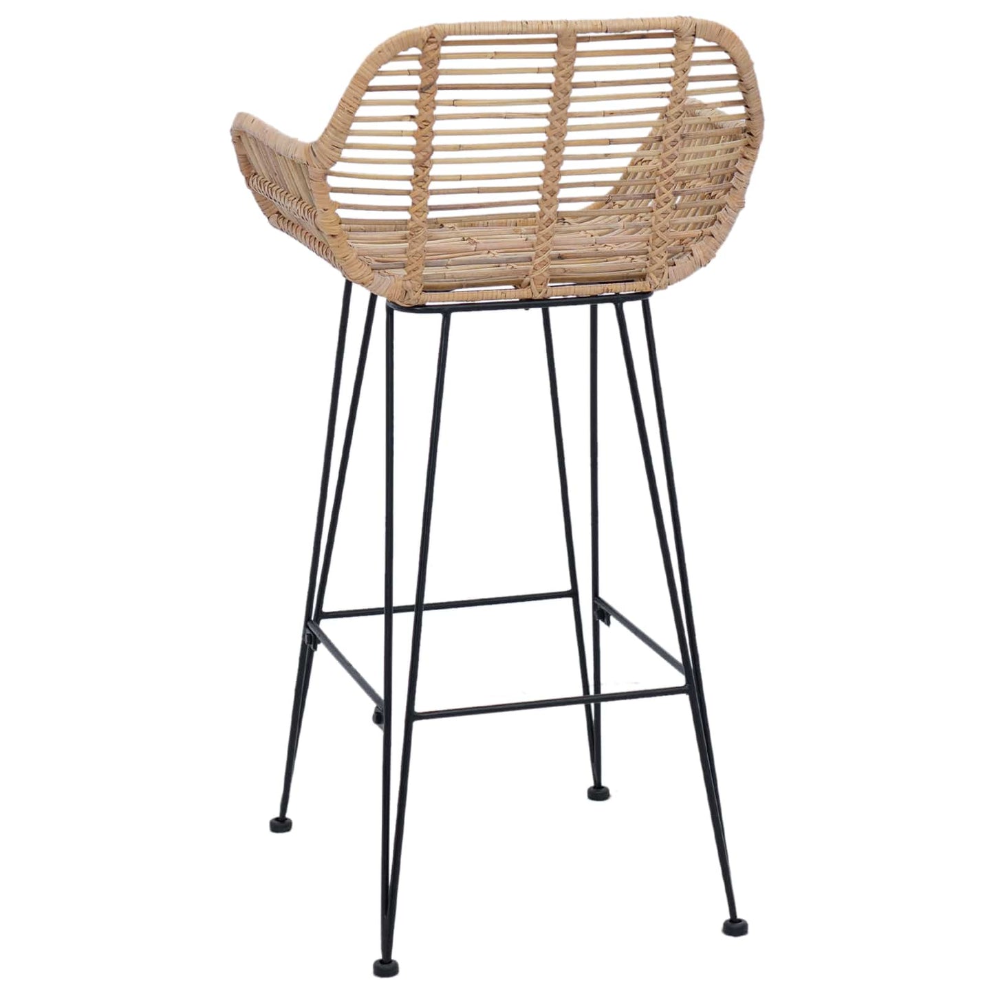 Sedia da Bar 2 pcs Naturale 55 x 52 x 92 cm Rattan e Ferro | homemem39