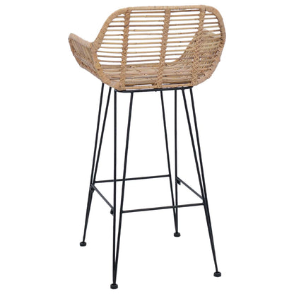 Sedia da Bar 2 pcs Naturale 55 x 52 x 92 cm Rattan e Ferro | homemem39