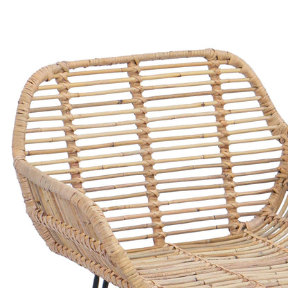 Sedia da Bar 2 pcs 55 x 52 x 105 cm Rattan e Ferro