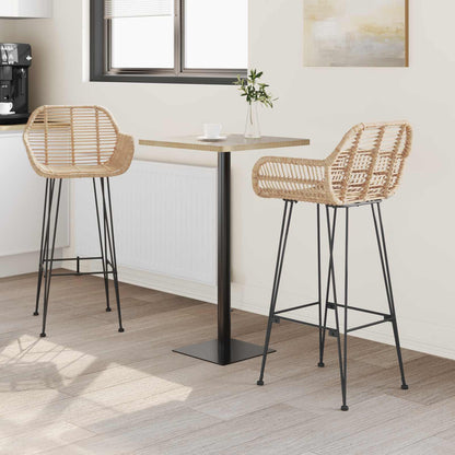 Sedia da Bar 2 pcs 55 x 52 x 105 cm Rattan e Ferro