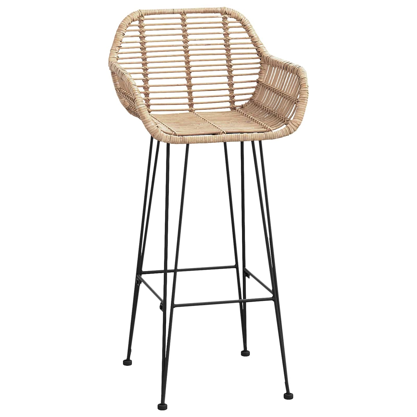 Sedia da Bar 2 pcs 55 x 52 x 105 cm Rattan e Ferro