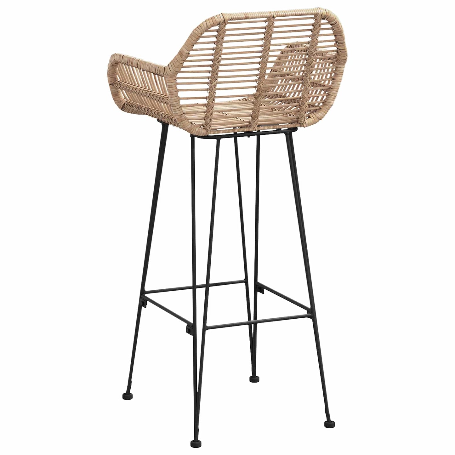 Sedia da Bar 2 pcs Naturale 55 x 52 x 105 cm Rattan e Ferro | homemem39