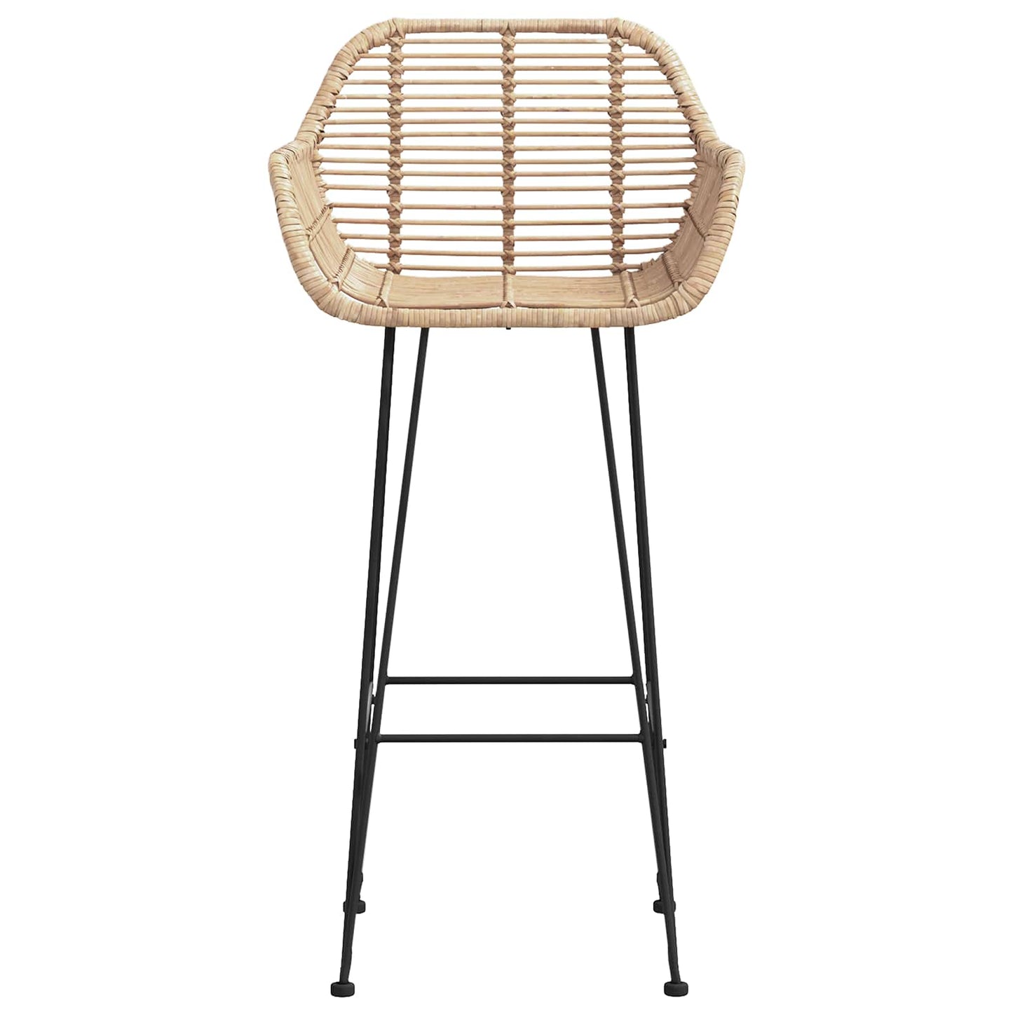 Sedia da Bar 2 pcs Naturale 55 x 52 x 105 cm Rattan e Ferro | homemem39