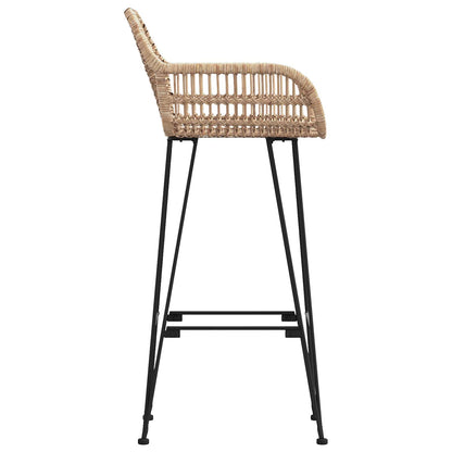 Sedia da Bar 2 pcs 55 x 52 x 105 cm Rattan e Ferro
