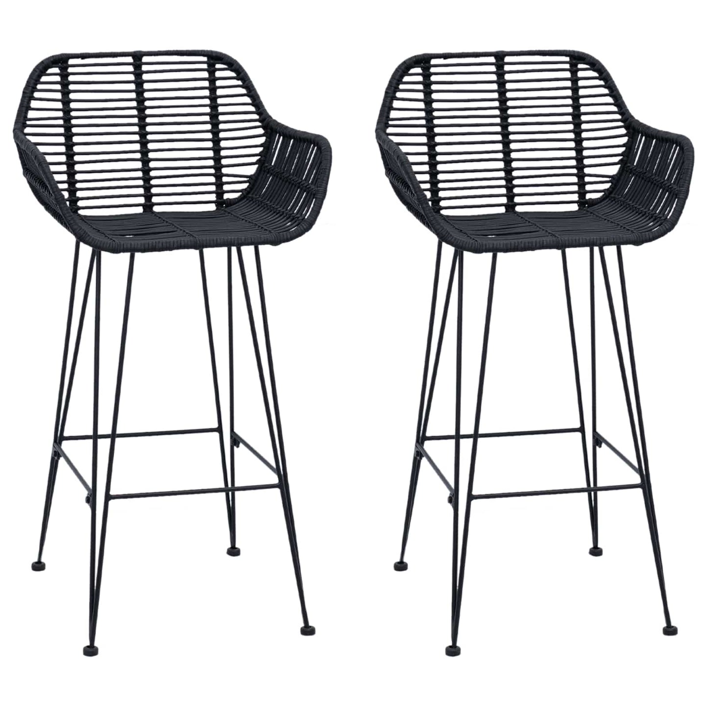 Sedia da Bar 2 pcs 55 x 52 x 92 cm Rattan e Ferro