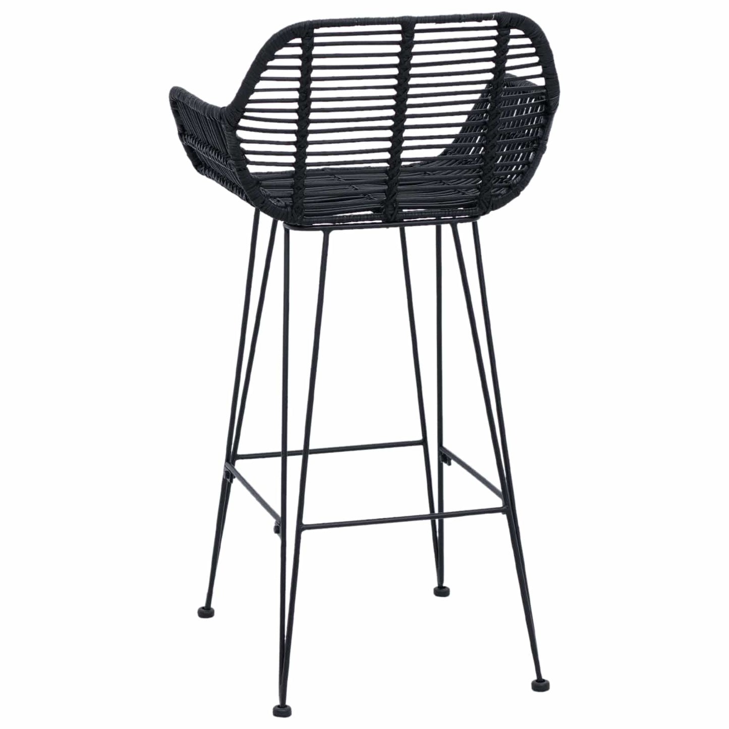 Sedia da Bar 2 pcs Nero 55 x 52 x 92 cm Rattan e Ferro | homemem39