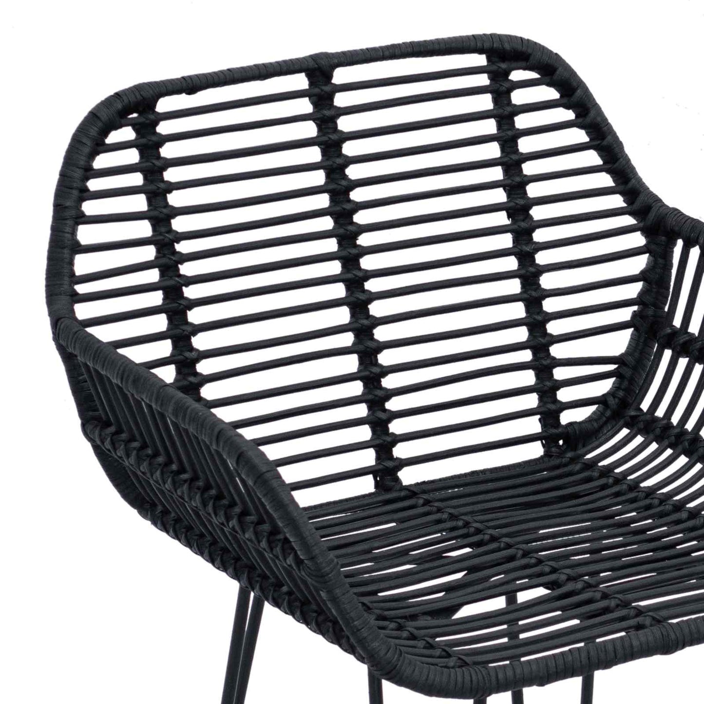 Sedia da Bar 2 pcs 55 x 52 x 105 cm Rattan e Ferro