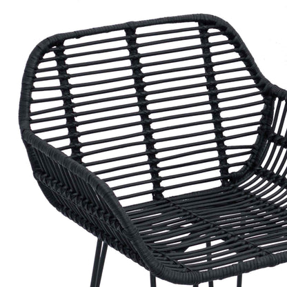 Sedia da Bar 2 pcs 55 x 52 x 105 cm Rattan e Ferro