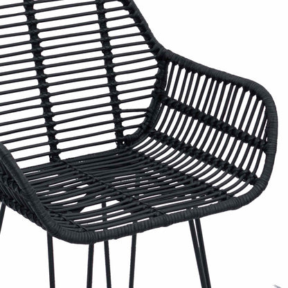 Sedia da Bar 2 pcs 55 x 52 x 105 cm Rattan e Ferro