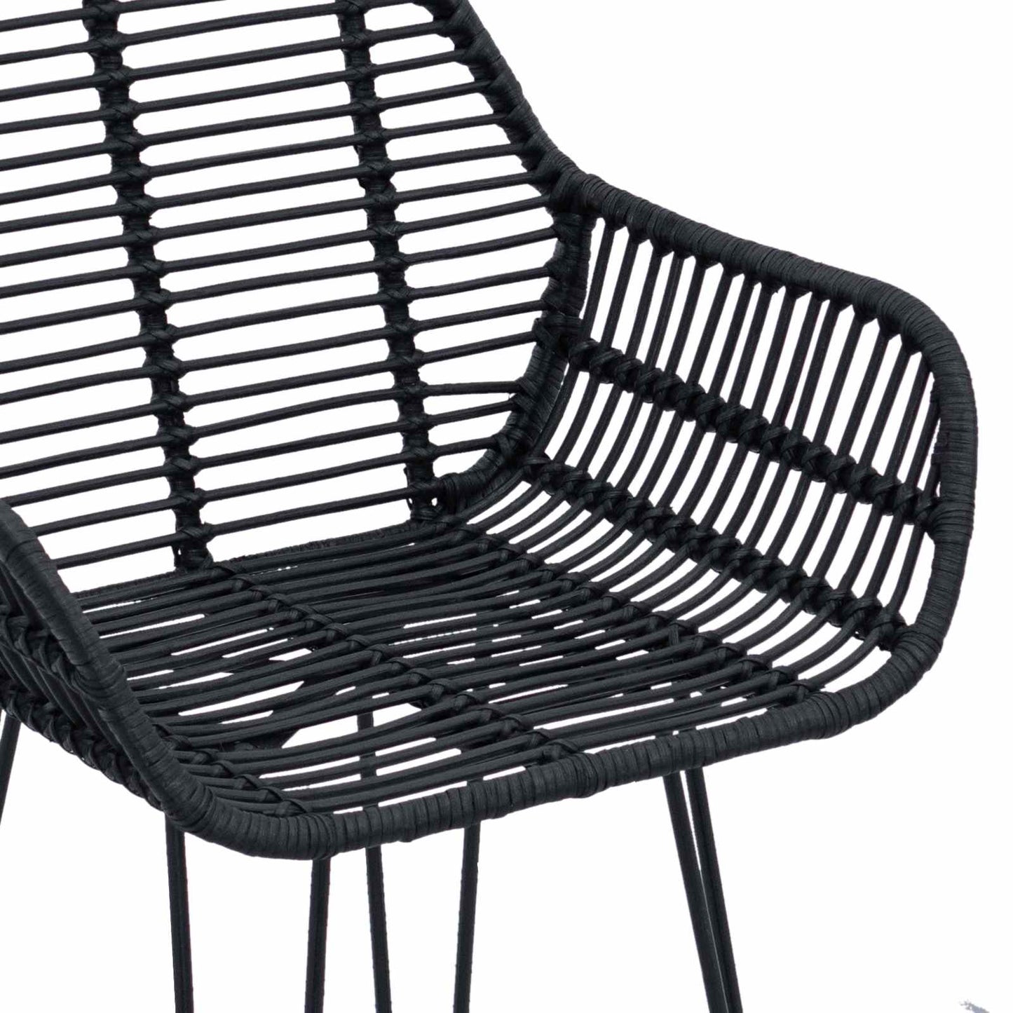 Sedia da Bar 2 pcs 55 x 52 x 105 cm Rattan e Ferro