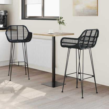 Sedia da Bar 2 pcs 55 x 52 x 105 cm Rattan e Ferro