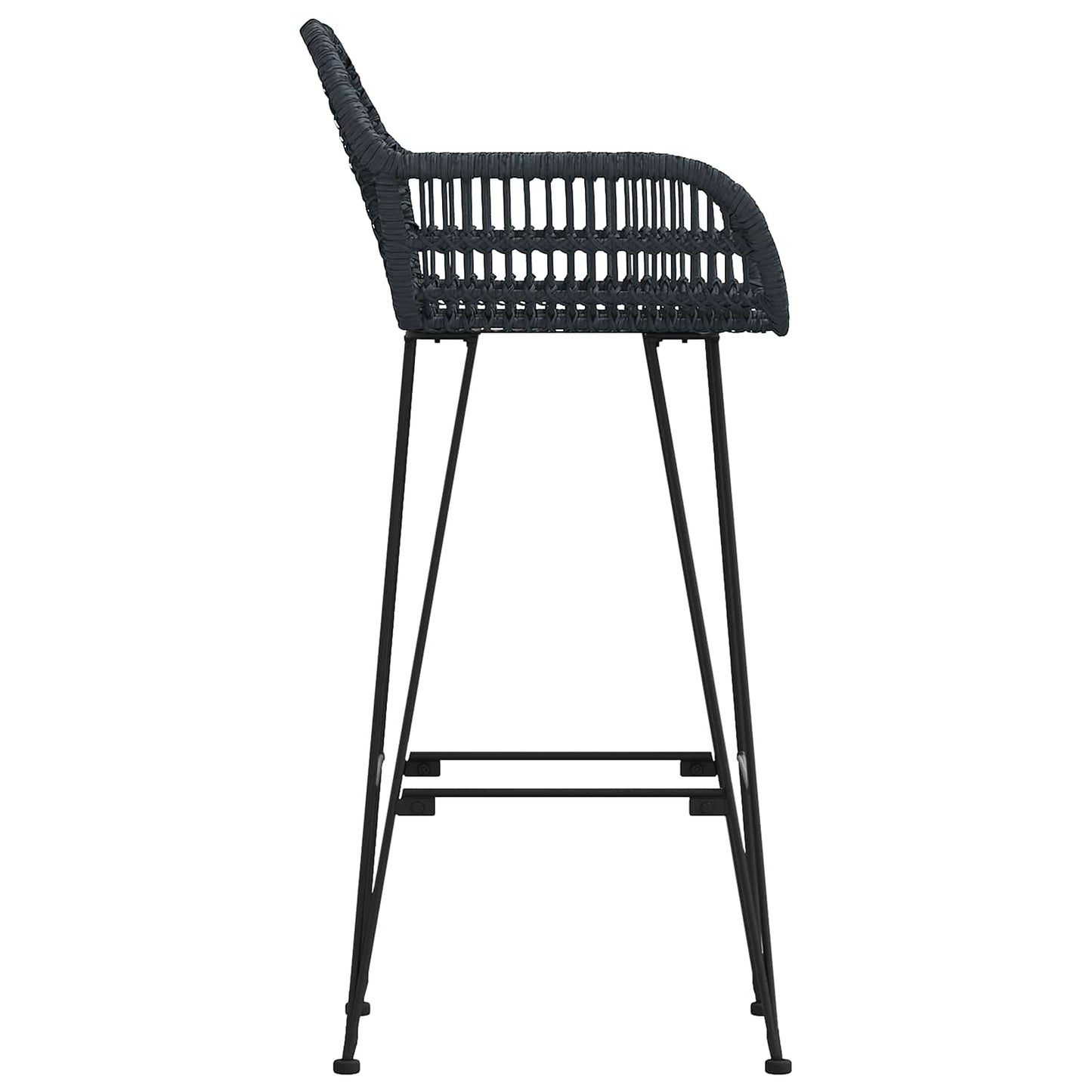 Sedia da Bar 2 pcs 55 x 52 x 105 cm Rattan e Ferro