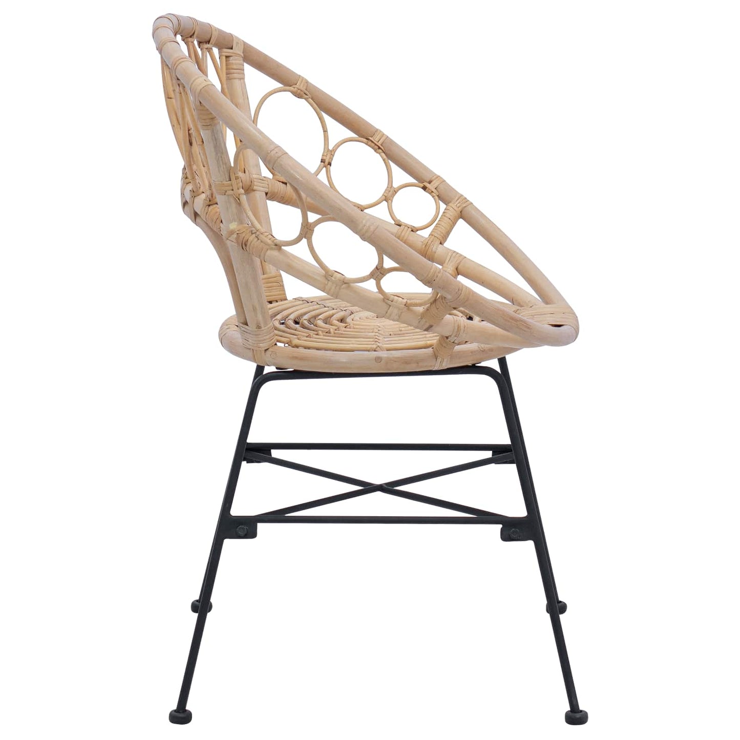 Sedia da pranzo 2 pcs Naturale 49 x 51 x 81 cm Rattan e Ferro