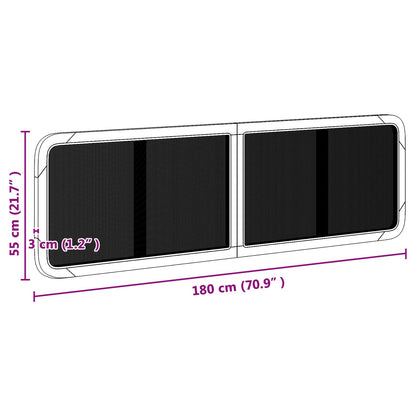 Testiera con testiera Naturale 180 x 55 x 3 cm Rattan
