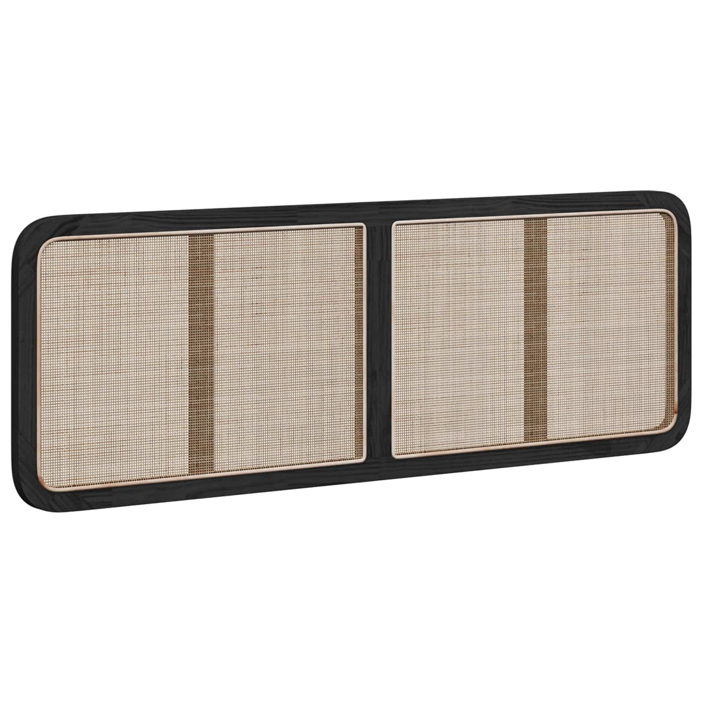 Testiera con testiera Nero 160 x 55 x 3 cm Rattan