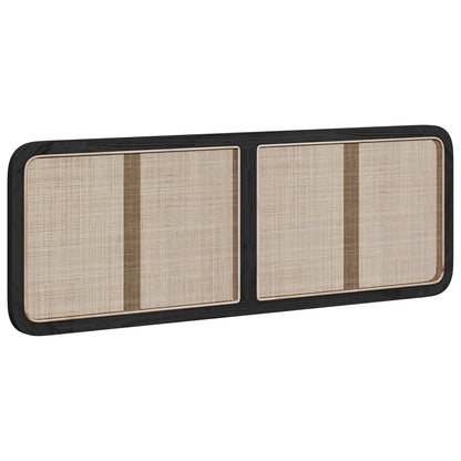 Testiera con testiera Nero 160 x 55 x 3 cm Rattan
