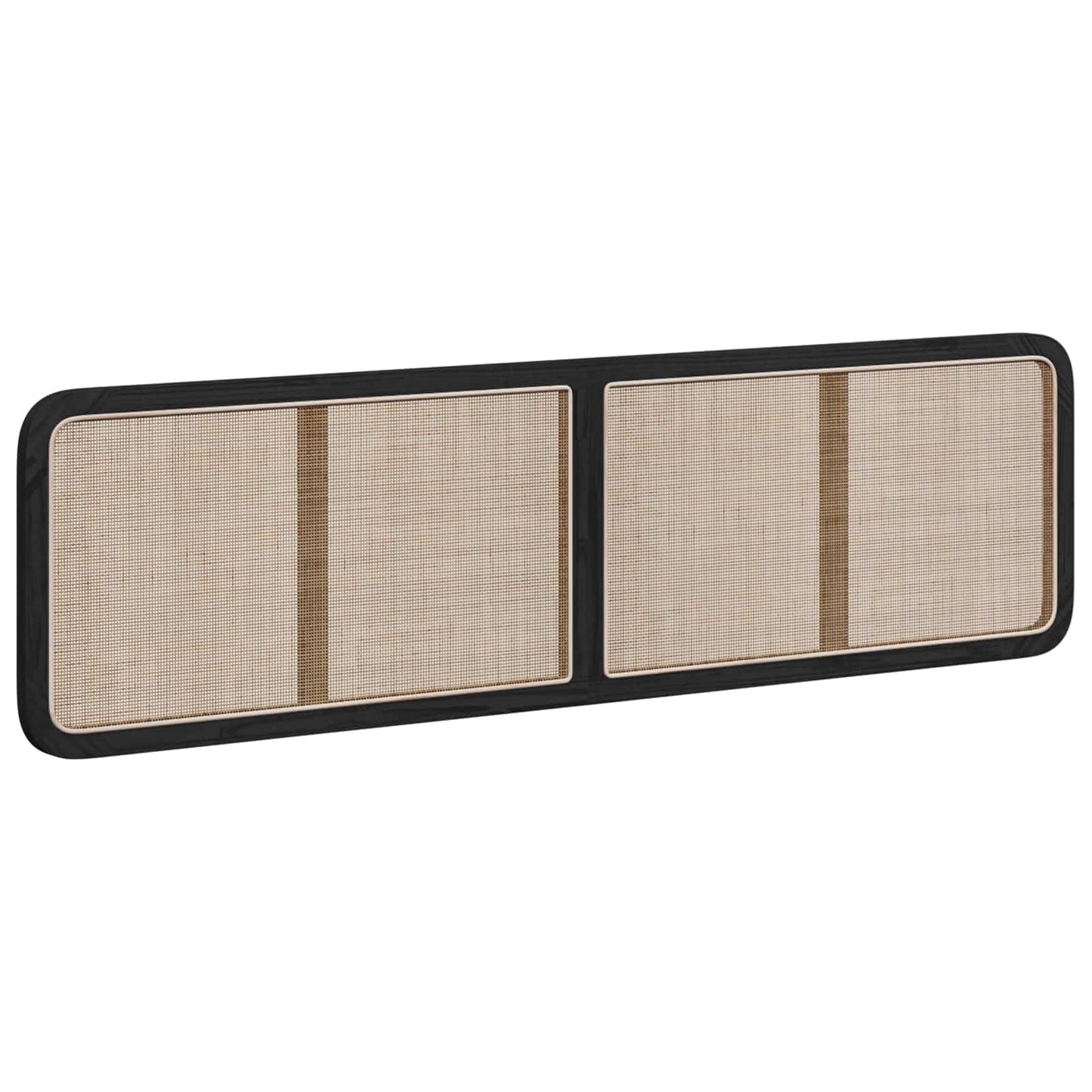 Testiera con testiera Nero 200 x 55 x 3 cm Rattan