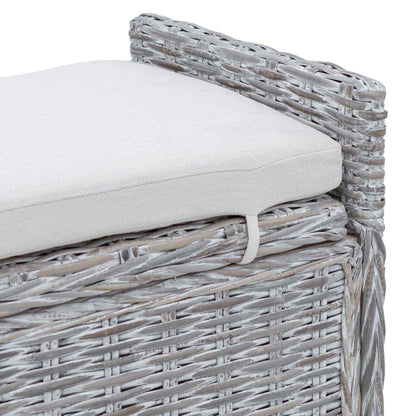 Panchina con contenitore Bianco Lavato 110 x 40 x 50 cm Rattan