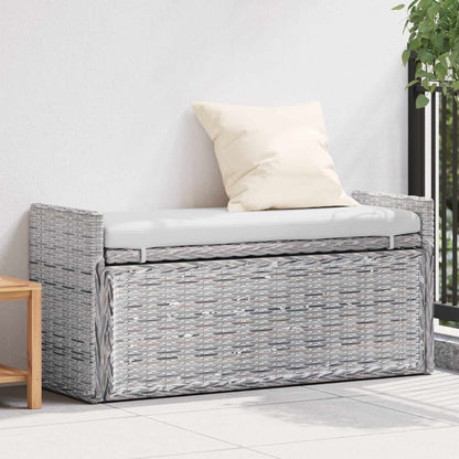 Panchina con contenitore Bianco Lavato 110 x 40 x 50 cm Rattan
