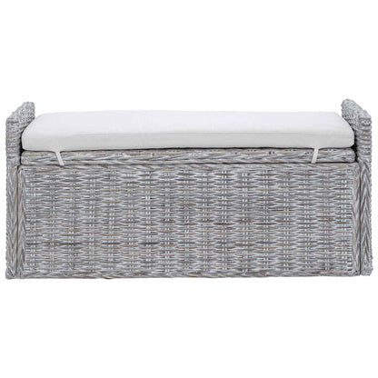 Panchina con contenitore Bianco Lavato 110 x 40 x 50 cm Rattan