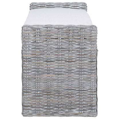 Panchina con contenitore Bianco Lavato 110 x 40 x 50 cm Rattan