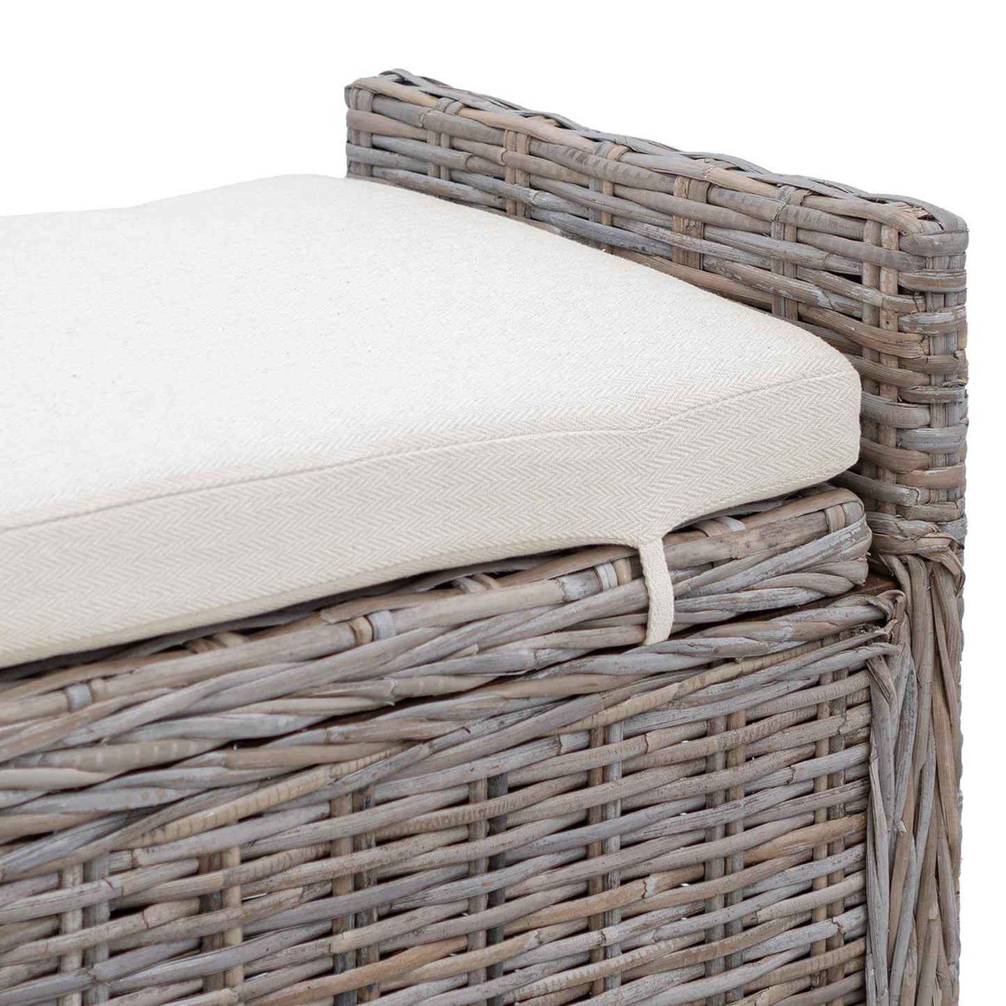 Panchina con contenitore Grigio 110 x 40 x 50 cm Rattan