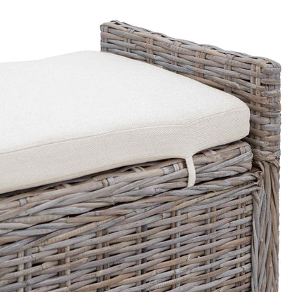 Panchina con contenitore Grigio 110 x 40 x 50 cm Rattan