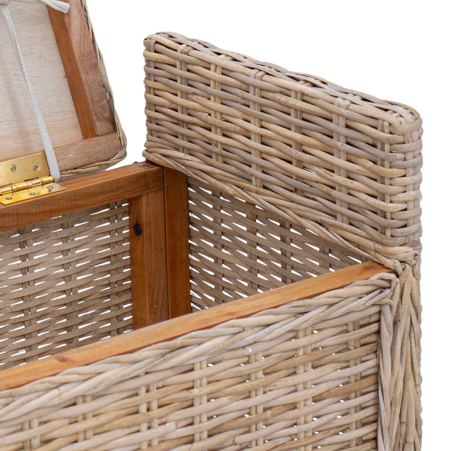 Panchina con contenitore Naturale 110 x 40 x 50 cm Rattan
