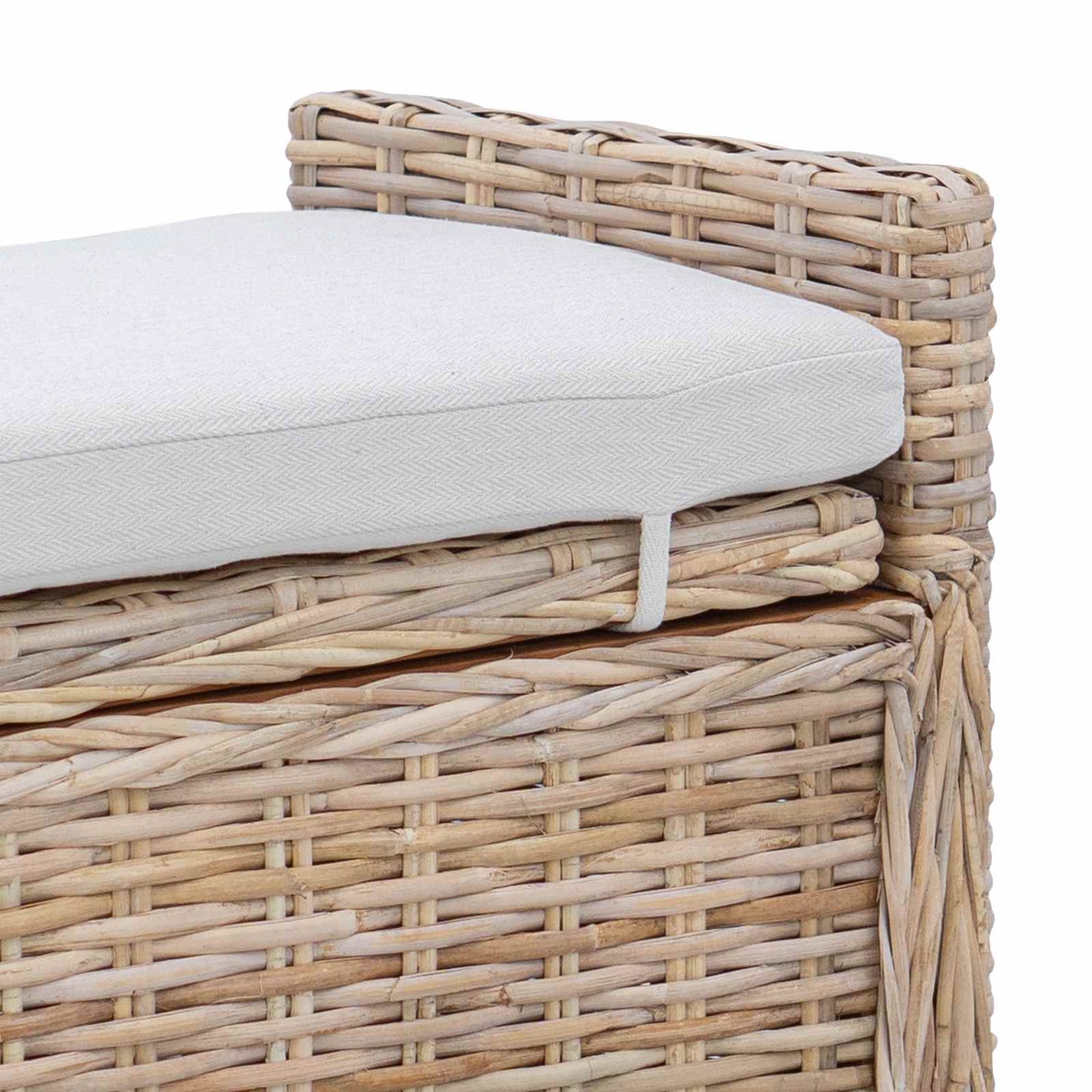 Panchina con contenitore Naturale 110 x 40 x 50 cm Rattan