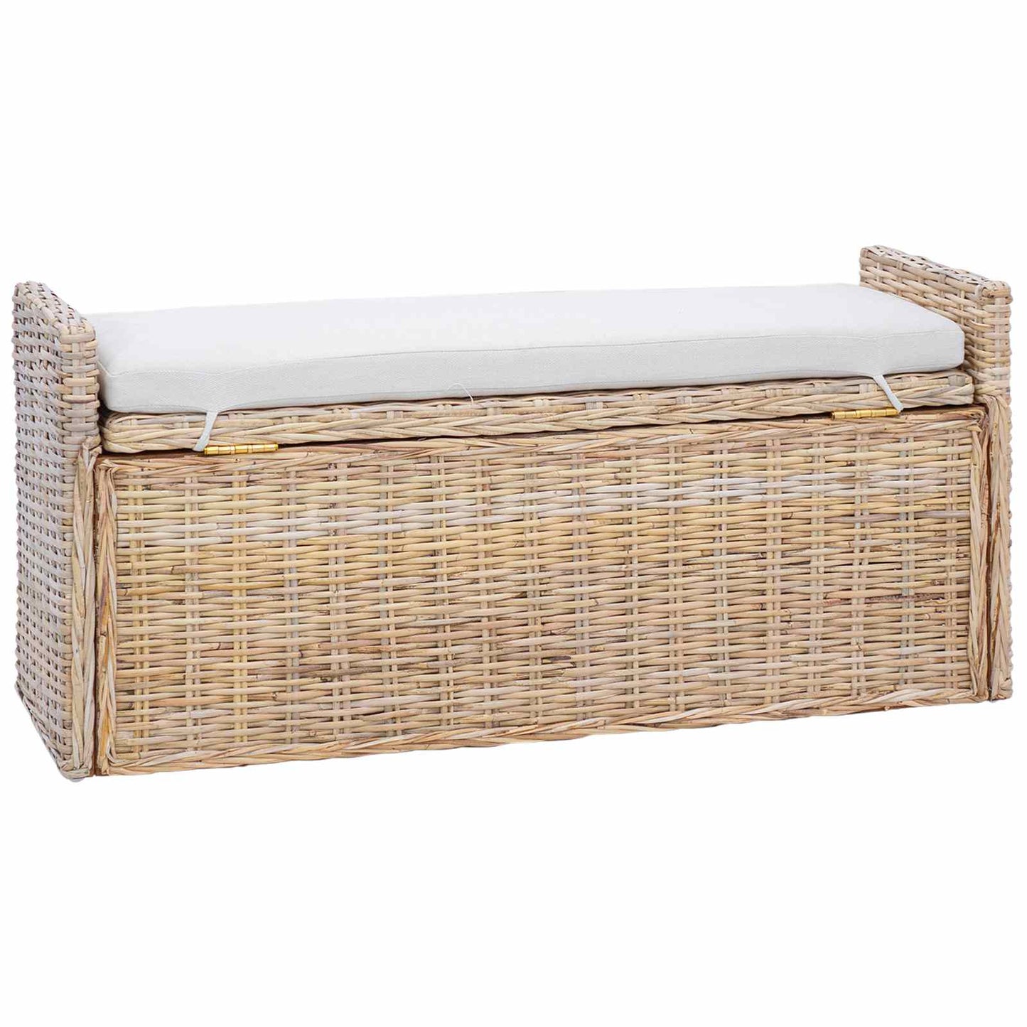 Panchina con contenitore Naturale 110 x 40 x 50 cm Rattan