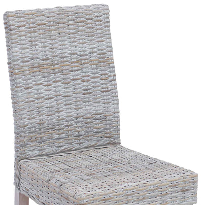 Sedia da pranzo 2 pcs Rattan Kubu e Legno Massello di Mogano | homemem39