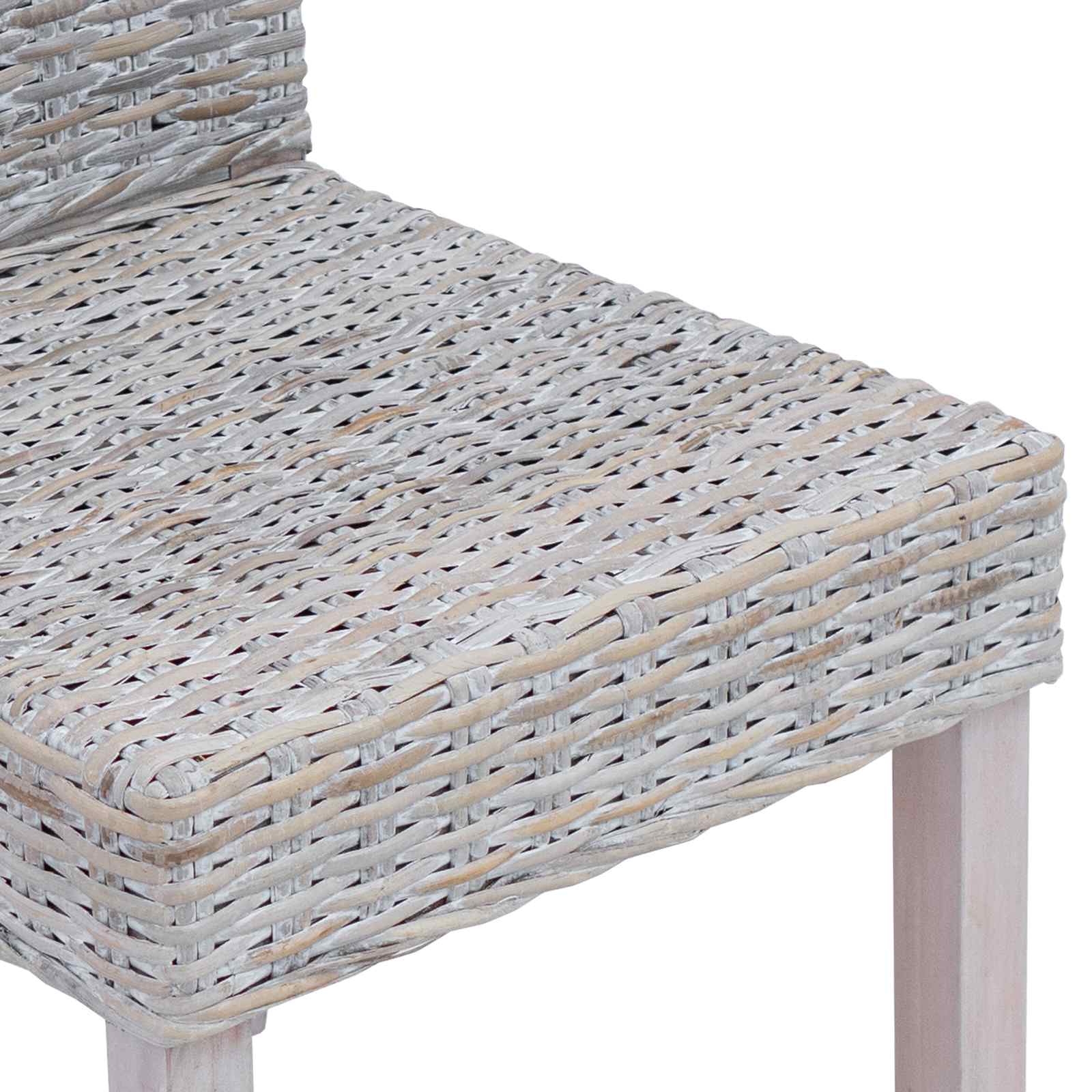 Sedia da pranzo 2 pcs Rattan Kubu e Legno Massello di Mogano | homemem39